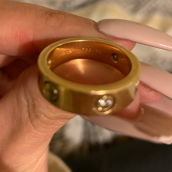 SOLD ❣️ Cartier love ring 3 diamonds yellow gold - Picture 4 of 5